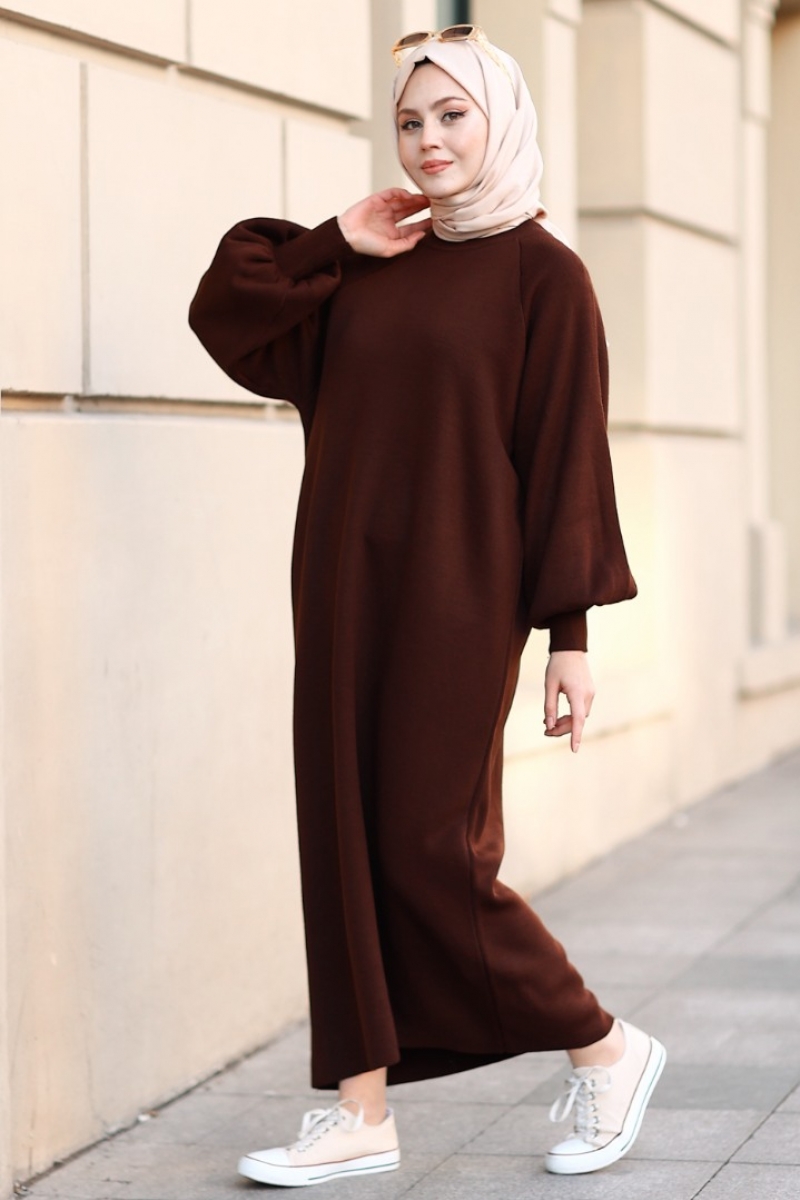 Mikila Kahverengi Elbise