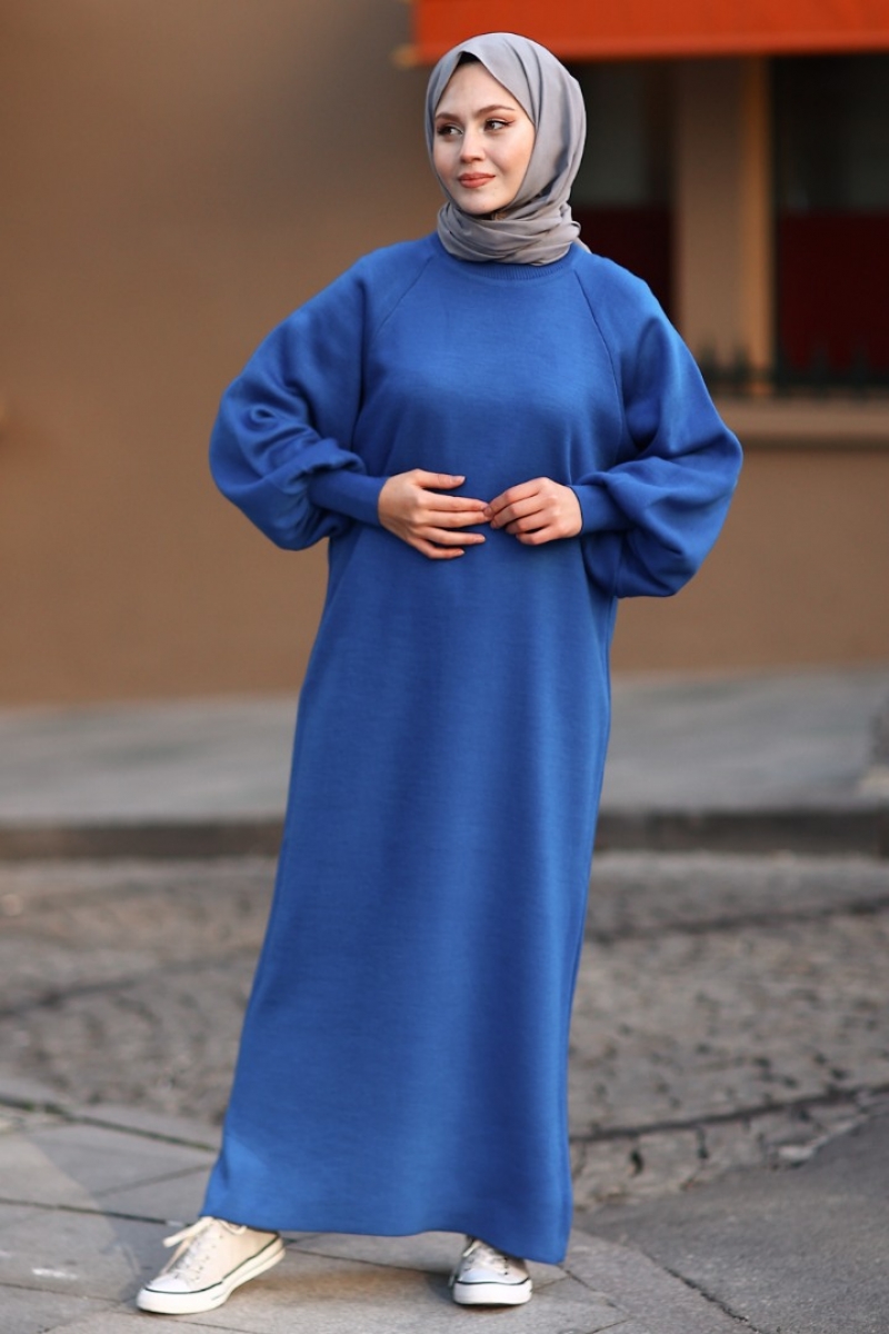 Mikila Saks Mavisi Elbise