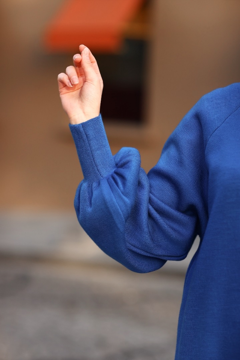 Mikila Saks Mavisi Elbise