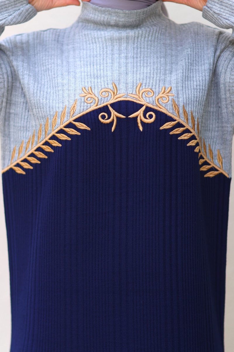 Olive Lacivert Elbise