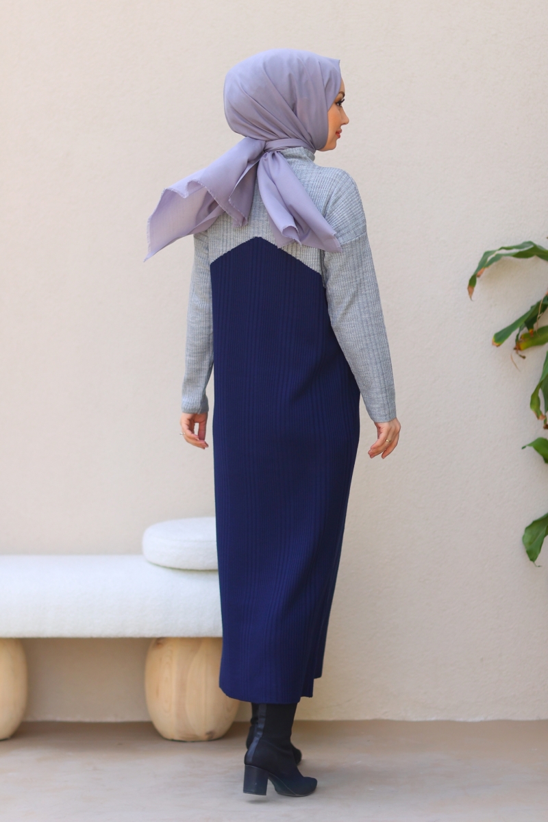 Olive Lacivert Elbise