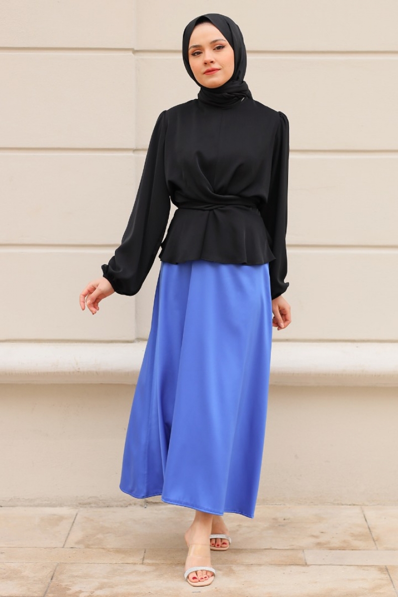 Pela Saks Mavisi Etek