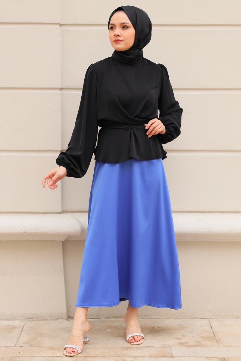 Pela Saks Mavisi Etek