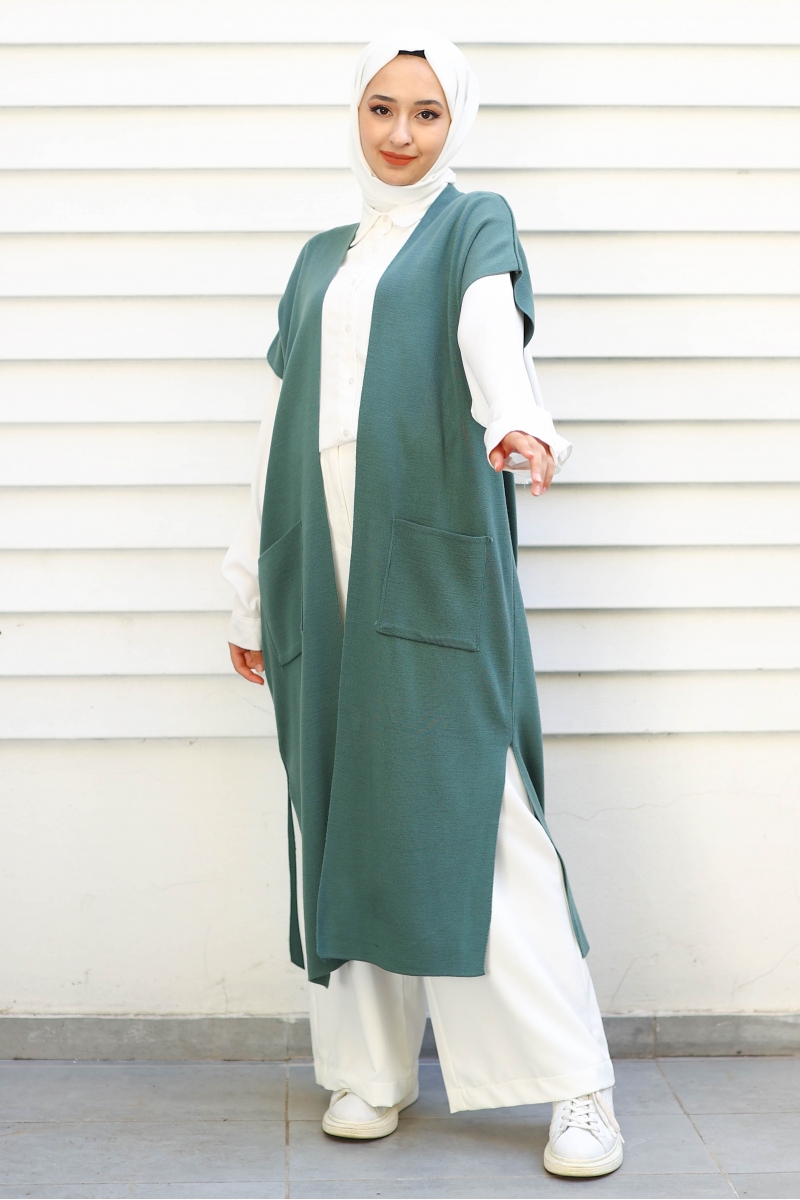 Sorina Koyu Yeşil Yelek