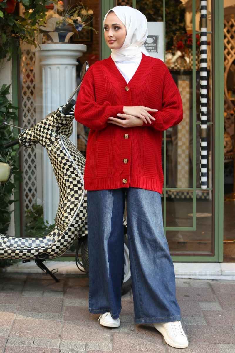 Teddy Kırmızı Hırka