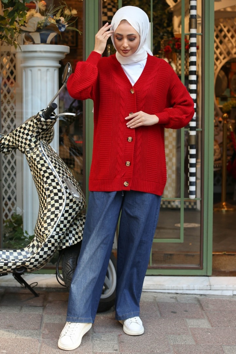 Teddy Kırmızı Hırka