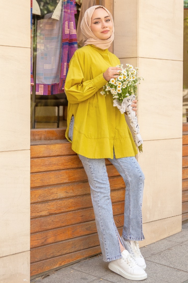 Tina Yağ Yeşili Tunik