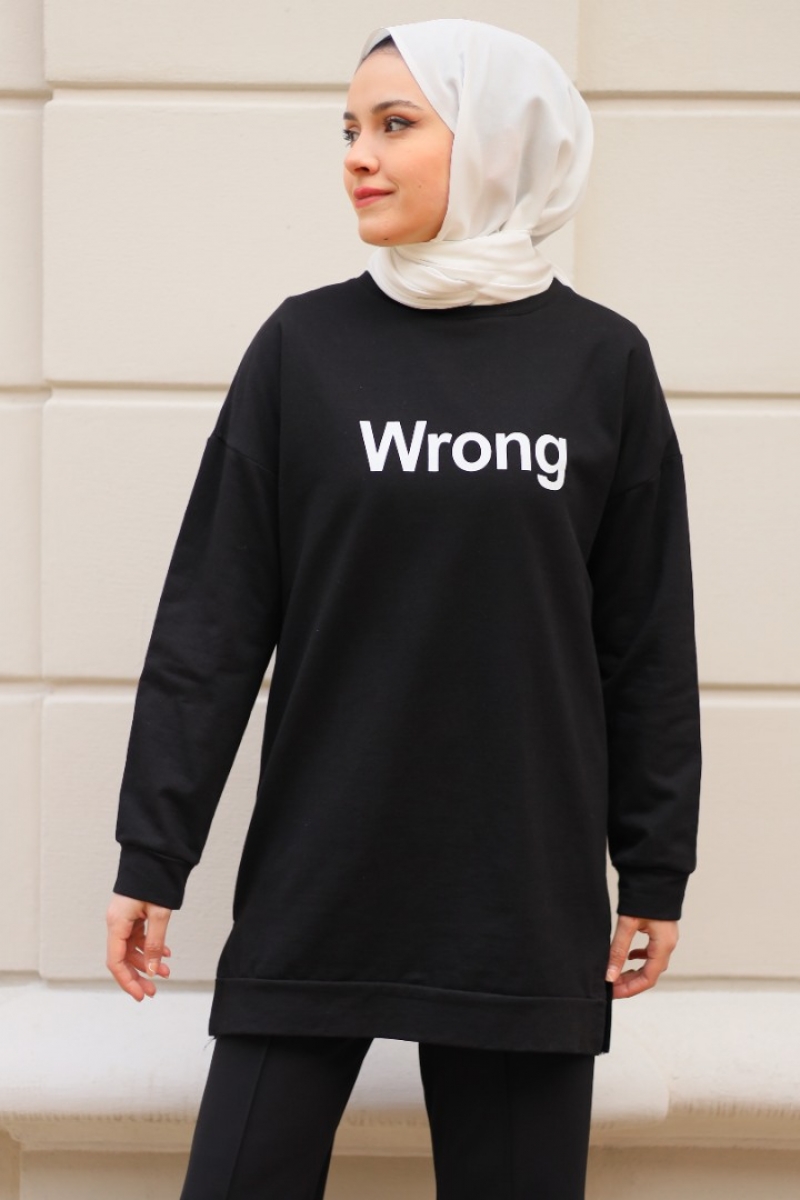 Wrong Siyah Sweat