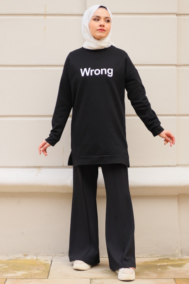 Wrong Siyah Sweat