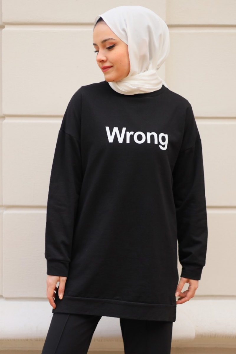 Wrong Siyah Sweat