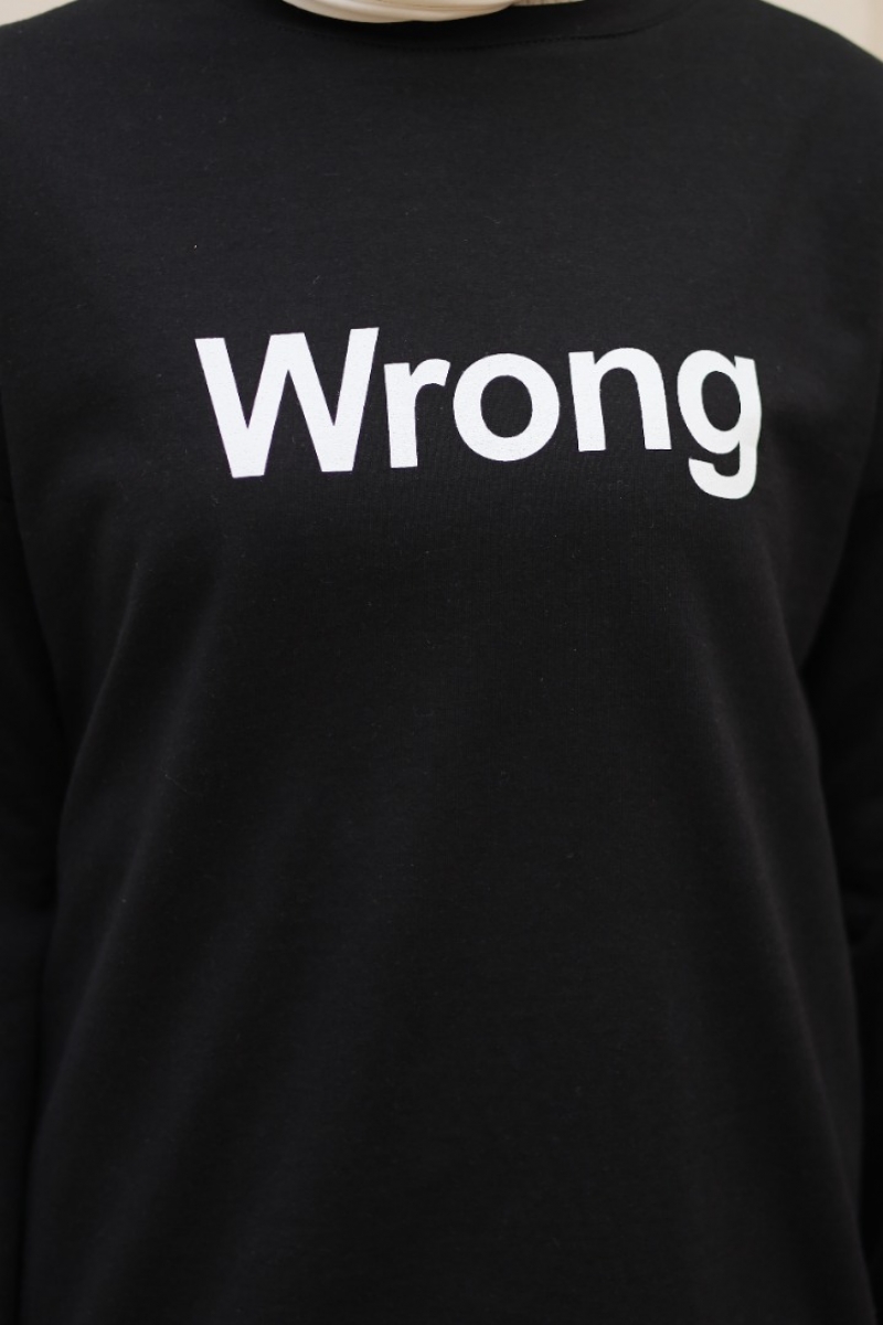 Wrong Siyah Sweat