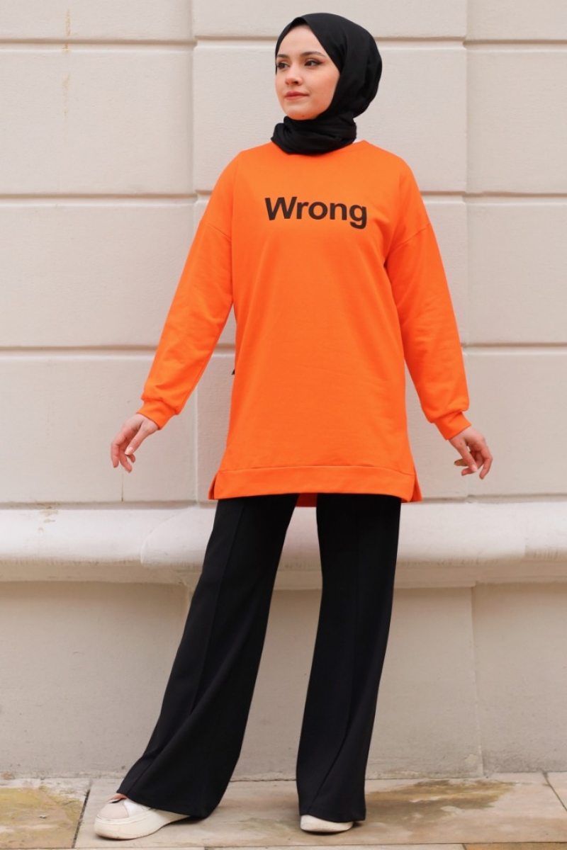 Wrong Turuncu Sweat