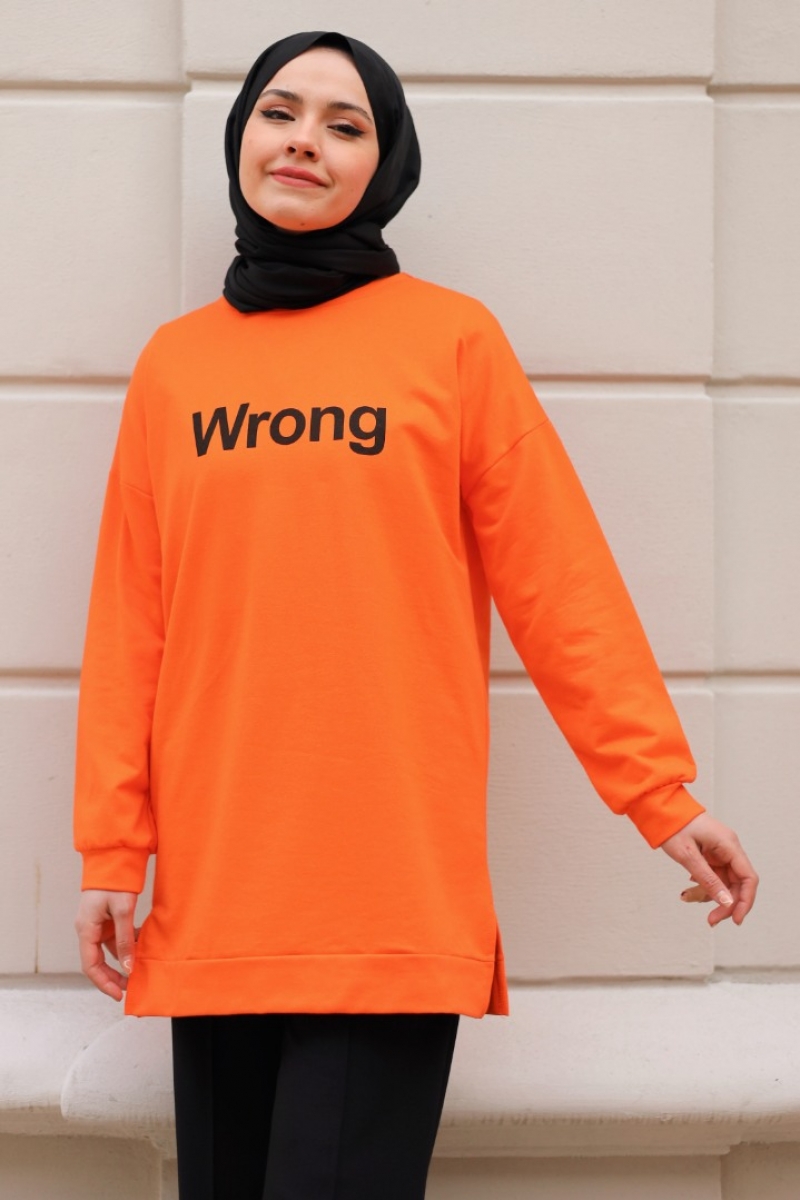Wrong Turuncu Sweat
