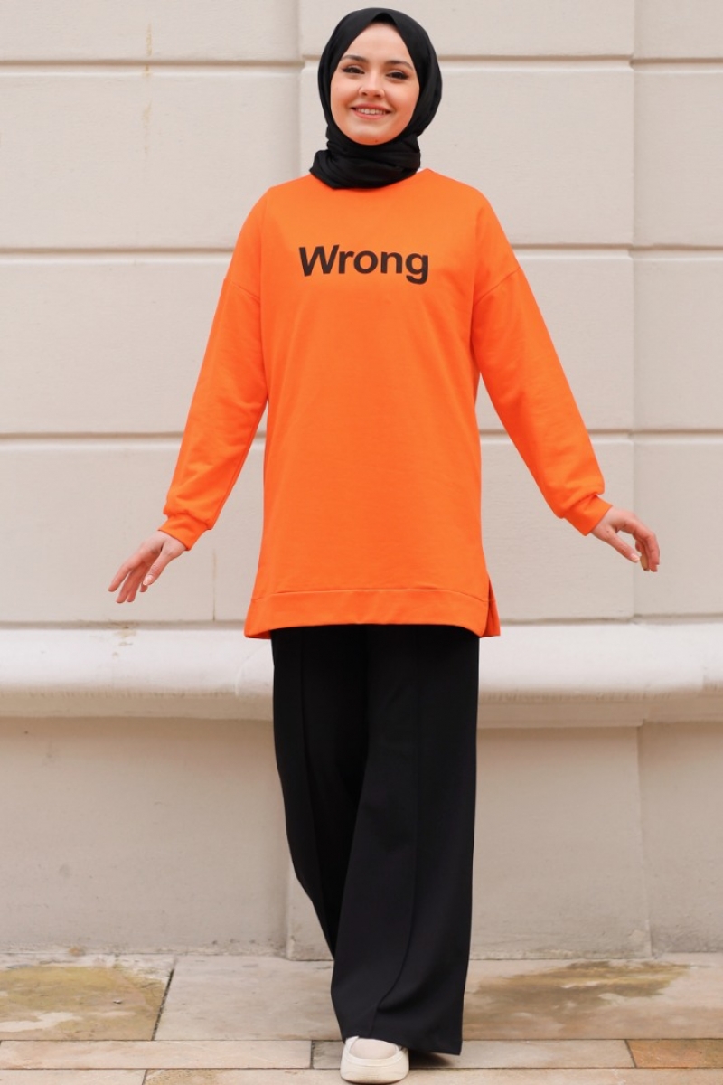 Wrong Turuncu Sweat