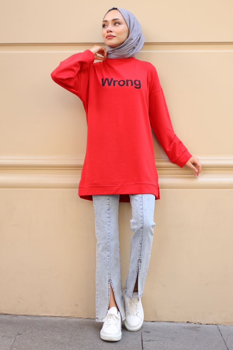Wrong Kırmızı Sweat