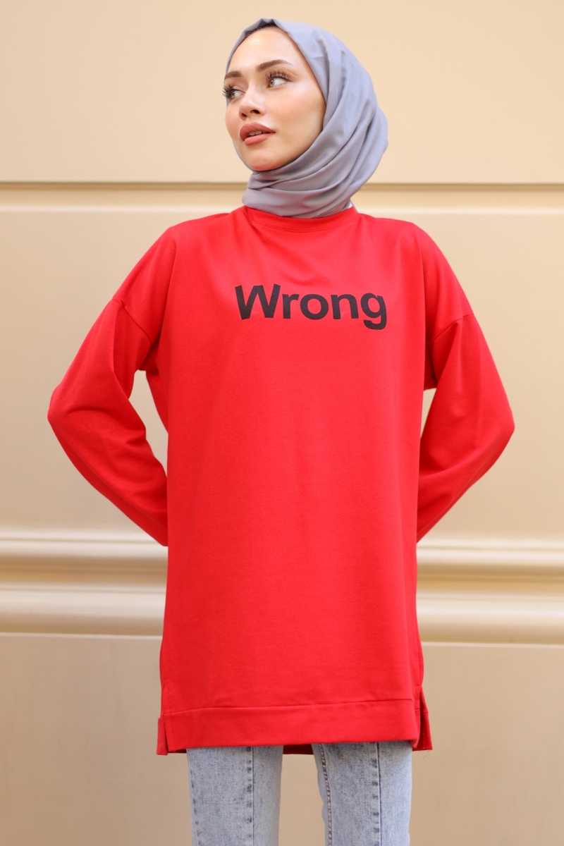 Wrong Kırmızı Sweat