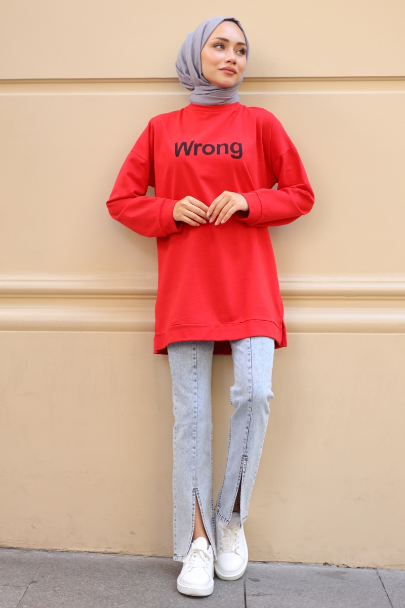 Wrong Kırmızı Sweat