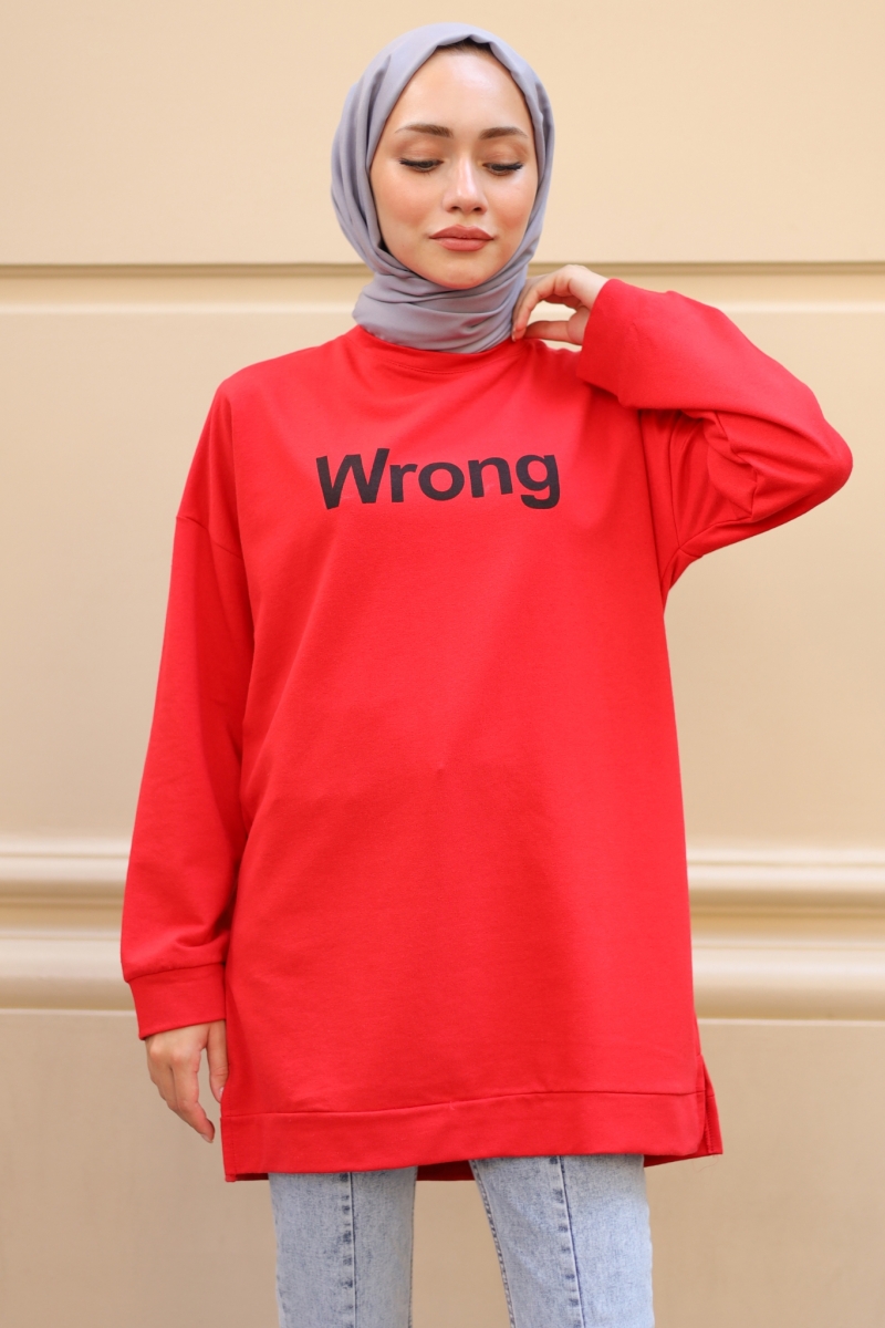 Wrong Kırmızı Sweat