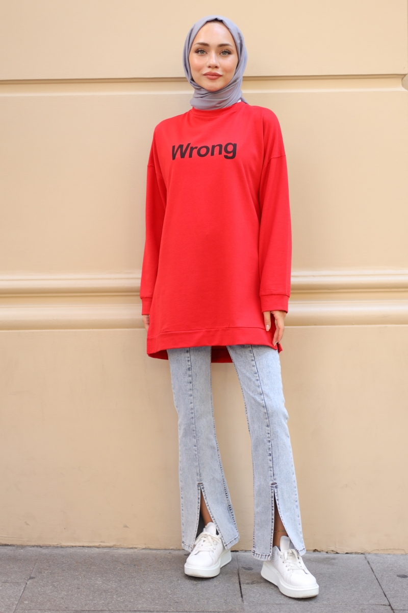 Wrong Kırmızı Sweat