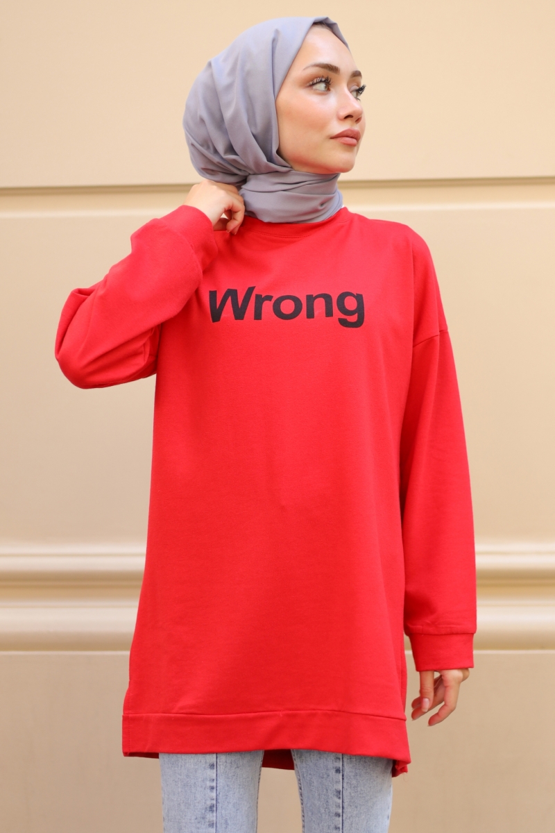 Wrong Kırmızı Sweat