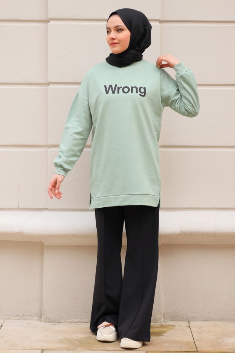 Wrong Mint Yeşili Sweat