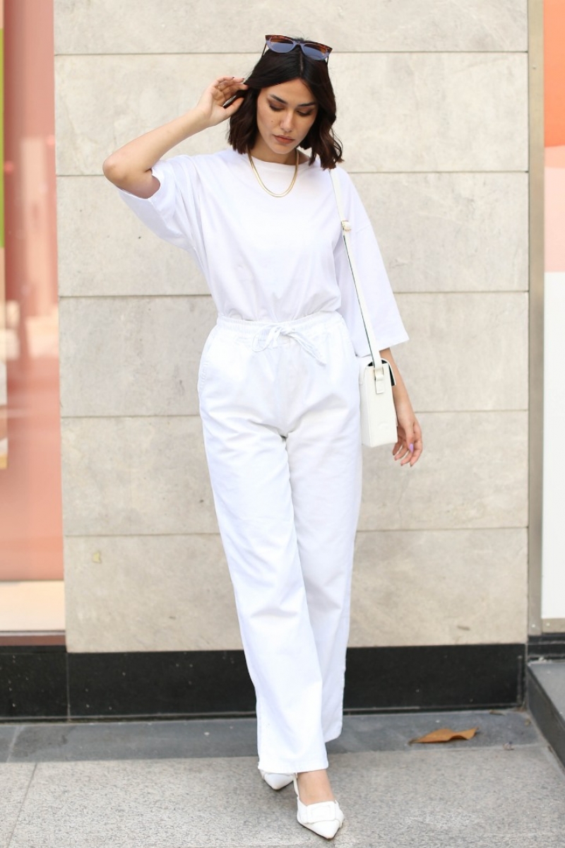 Yanez Beyaz Pantolon