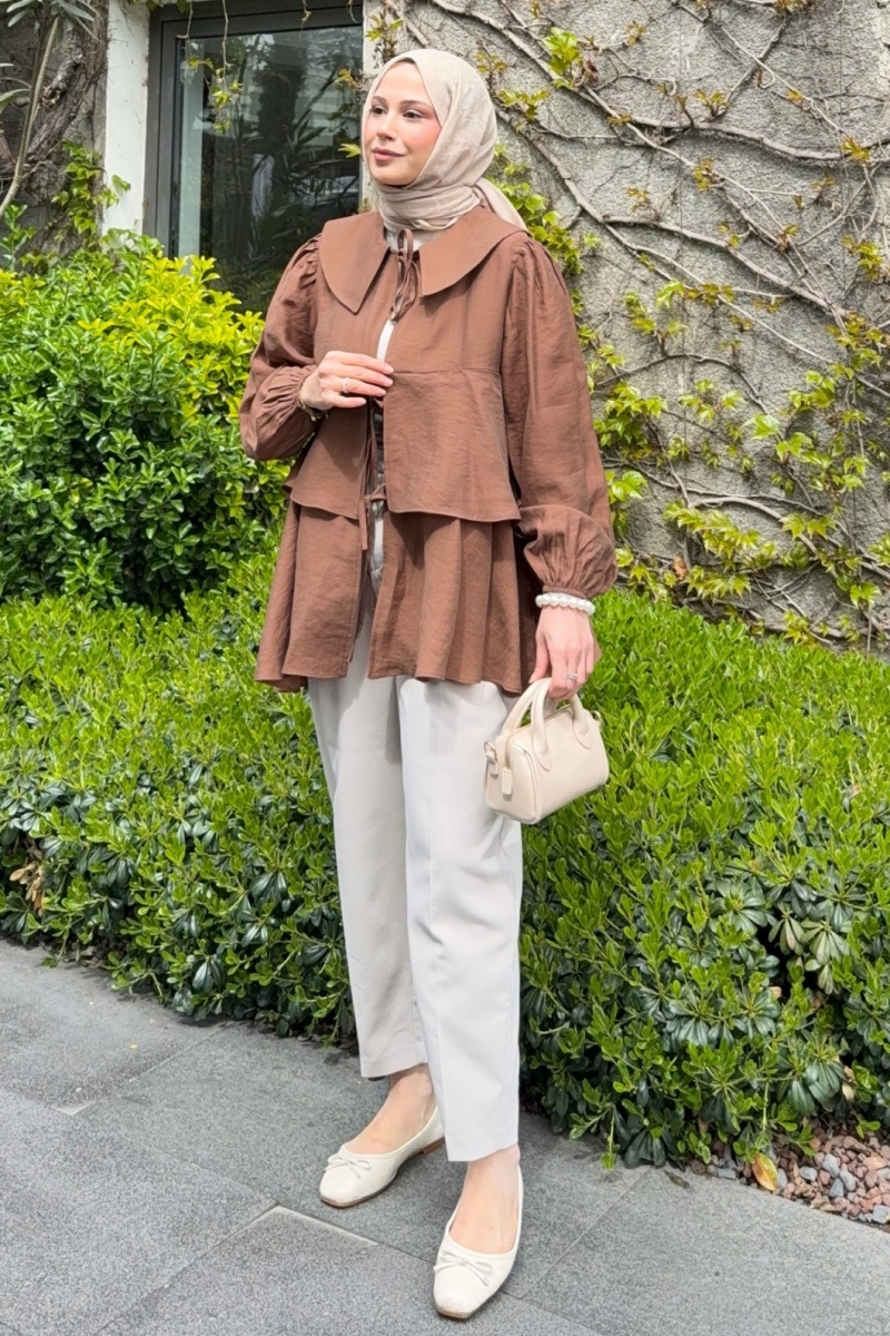 Çelly Kahverengi Kimono