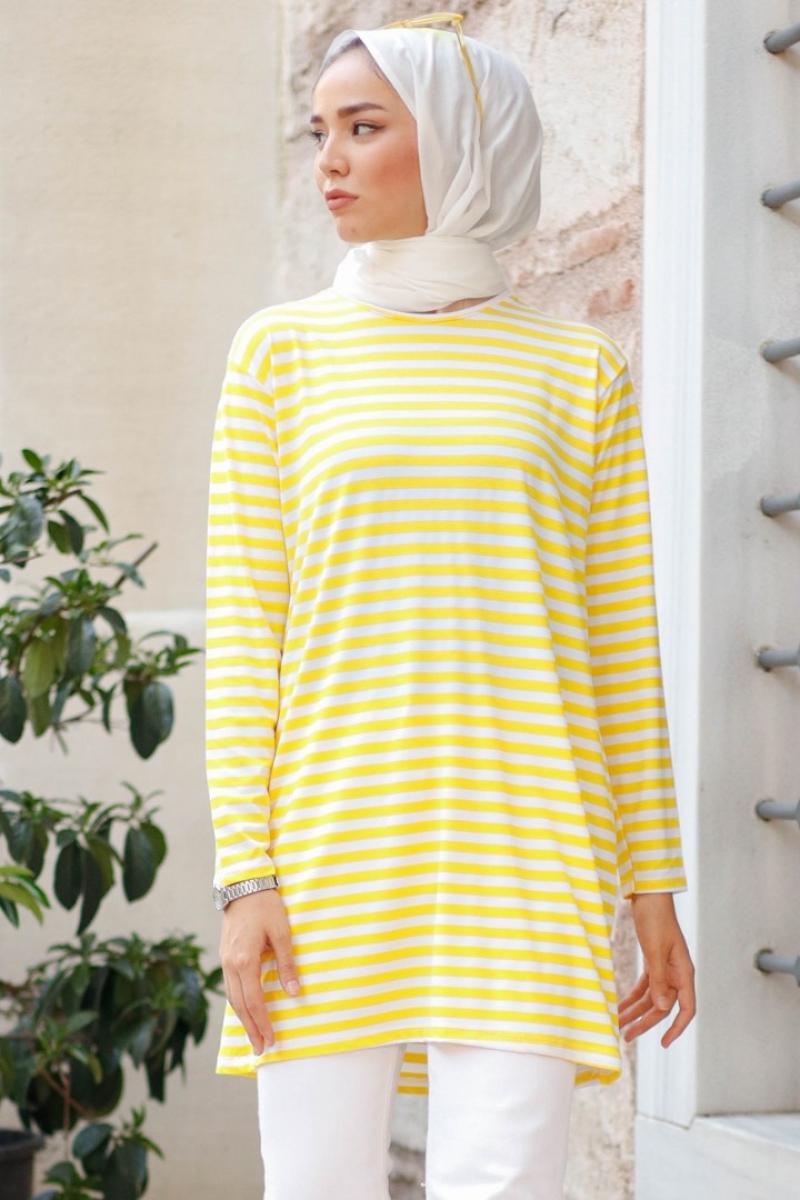 Bryn Sarı Çizgili Tunik