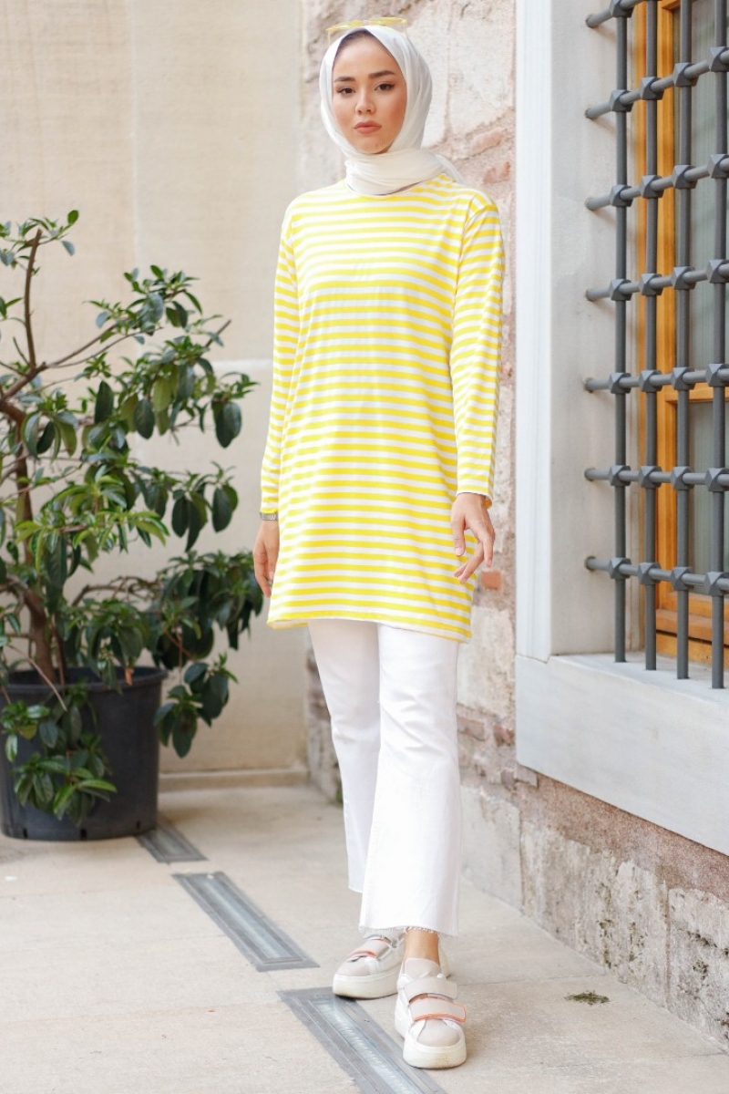 Bryn Sarı Çizgili Tunik