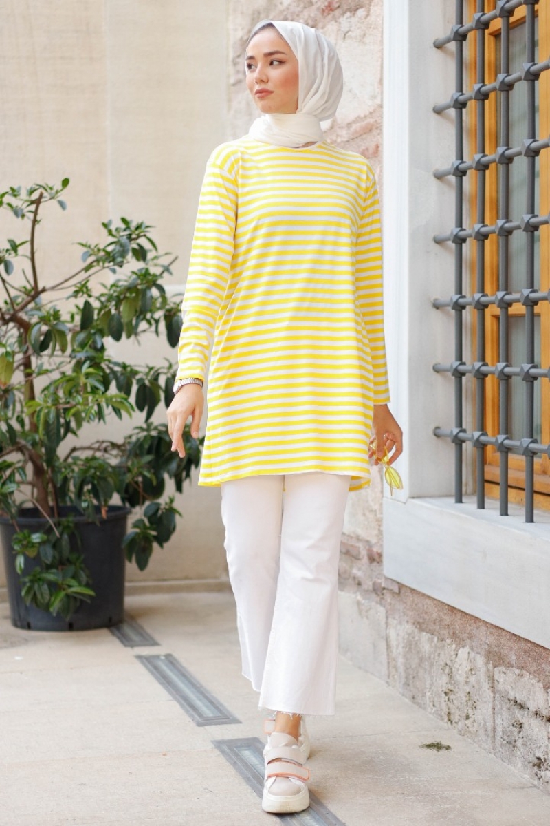 Bryn Sarı Çizgili Tunik