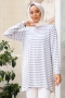 Bryn Gri Çizgili Tunik