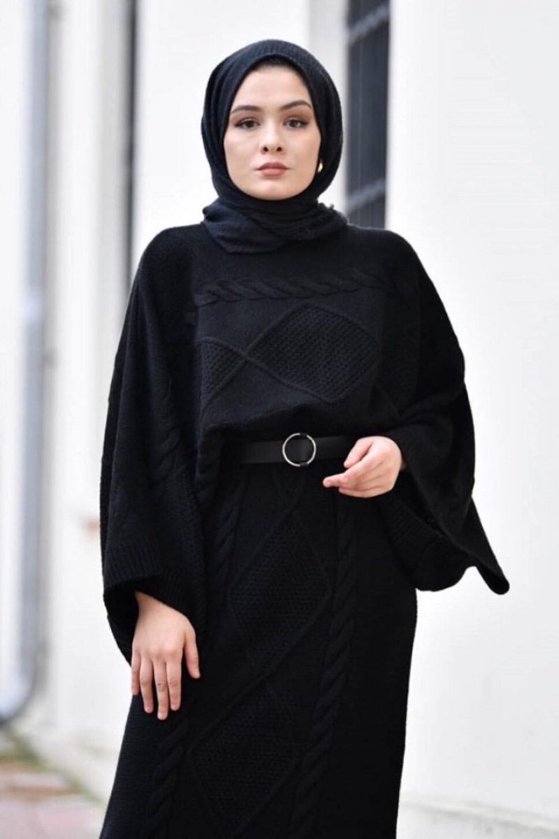 Örgü İkili Siyah Takım