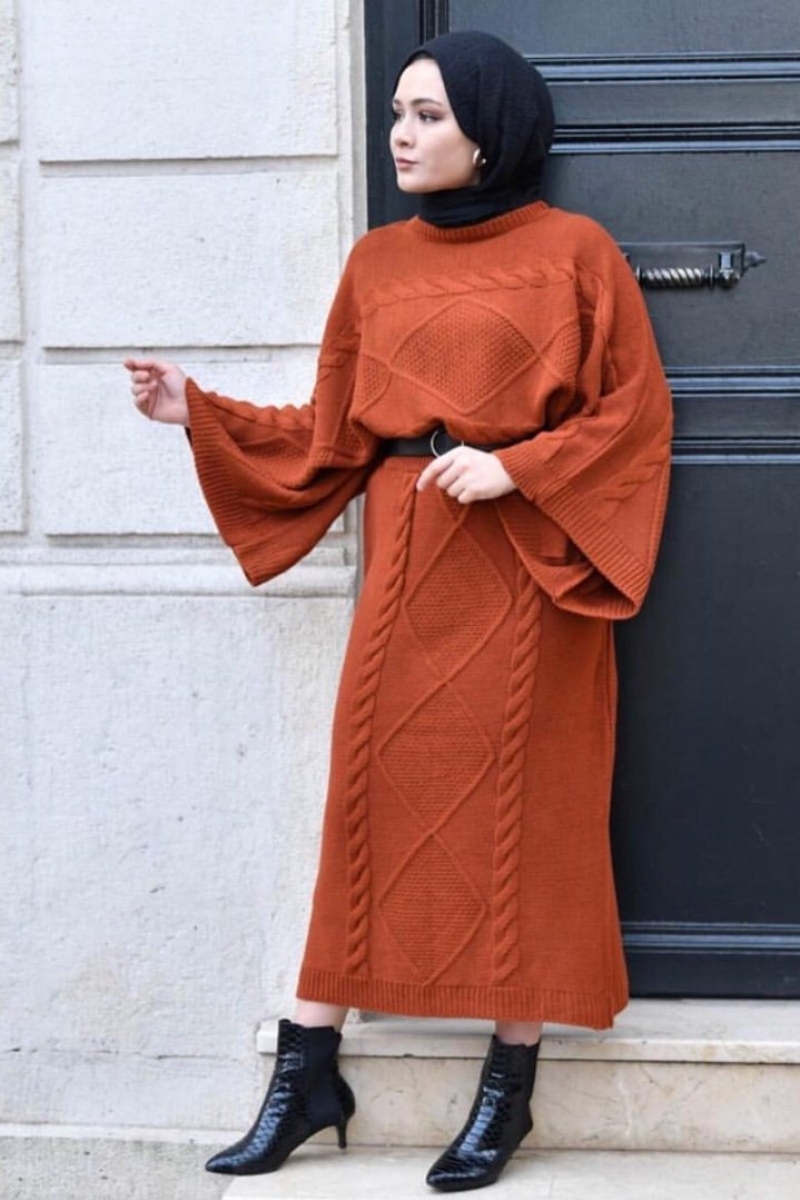 Örgü İkili Turuncu Takım