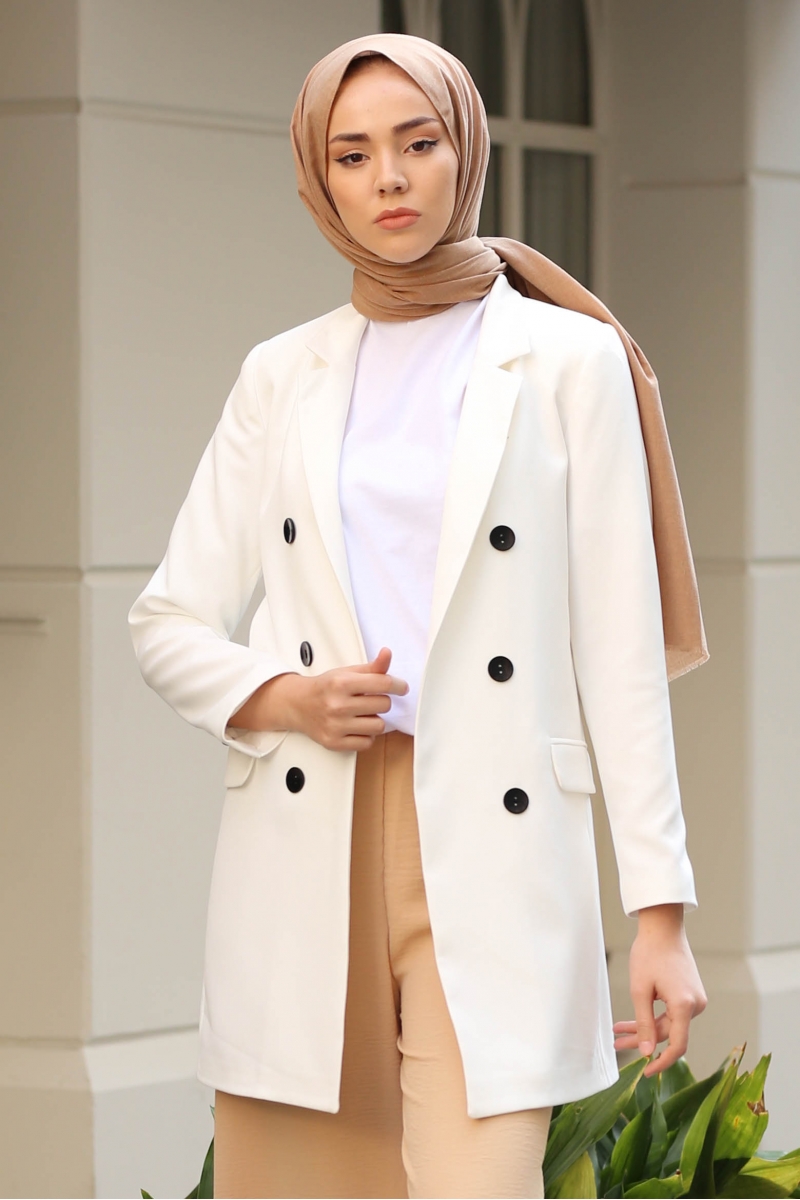 İndiana Beyaz Ceket